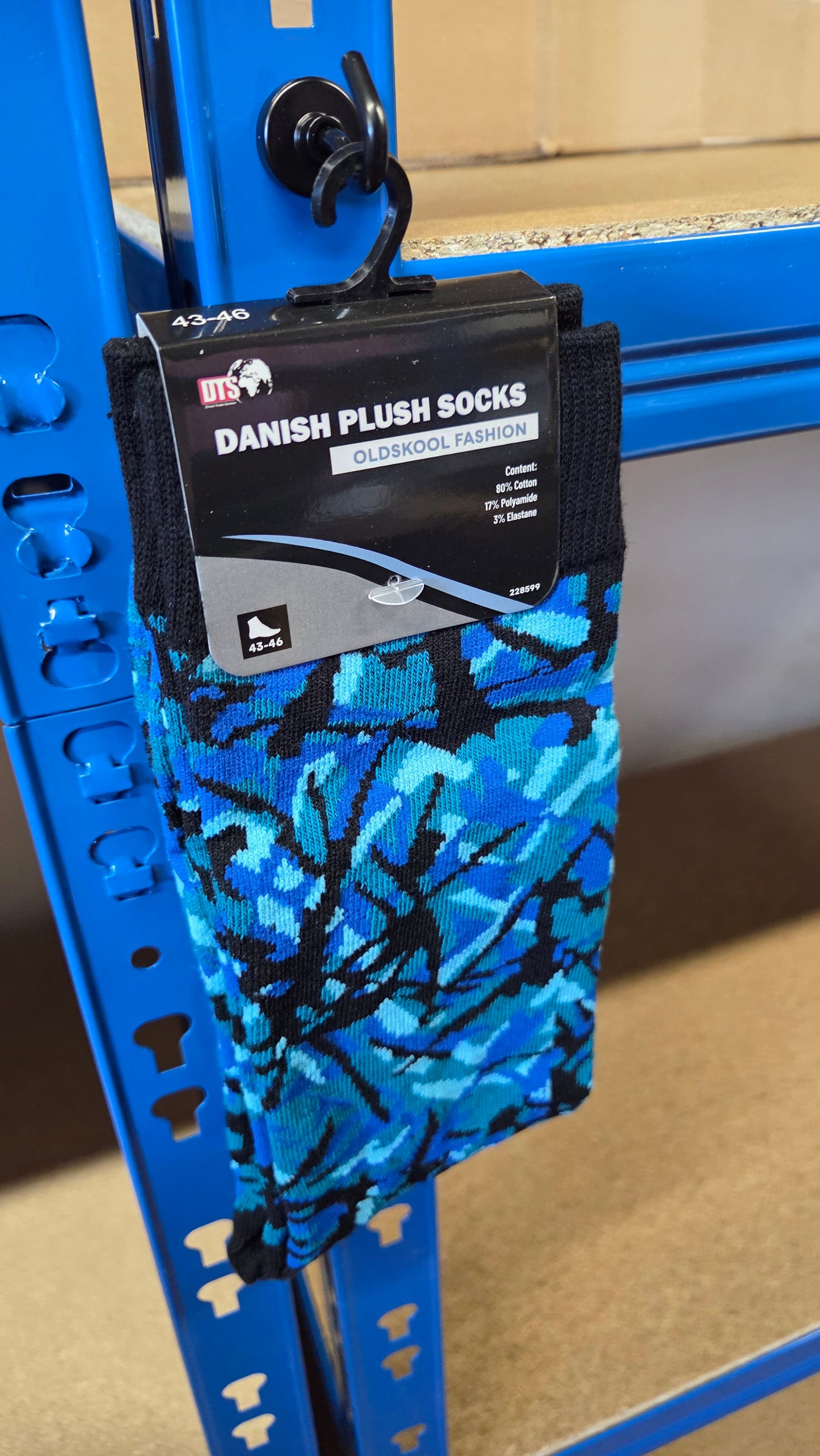1x Pair Danish Plush Socks (Blue)