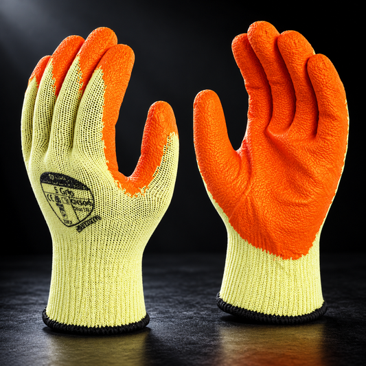 2x - Pair Polyco GH300 S Grip Crinkle Latex-Palm General Handling Gloves