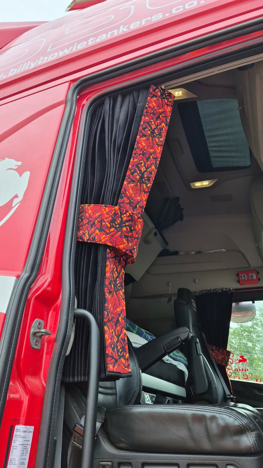 Danish Plush Red Curtains & Tiebacks