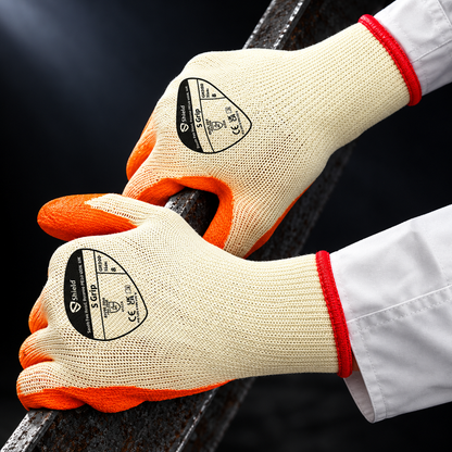 2x - Pair Polyco GH300 S Grip Crinkle Latex-Palm General Handling Gloves