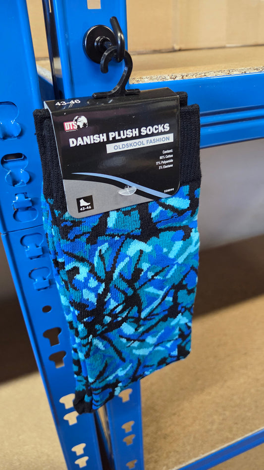 1x Pair Danish Plush Socks (Blue)