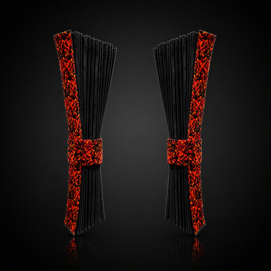Danish Plush Red Curtains & Tiebacks
