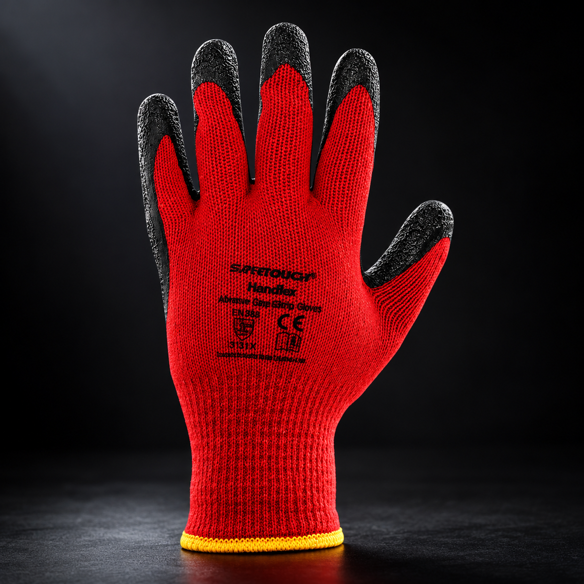2x Pair - Supertouch SPG-2012 Latex-Palm Grip Handler Gloves (Red)