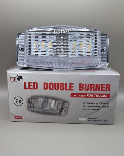LED Double Burner 12-24V Clear (Dual Colour)